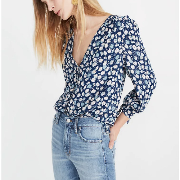 Madewell Tops - Madewell Tie Sleeve Button Down Top French Floral Small